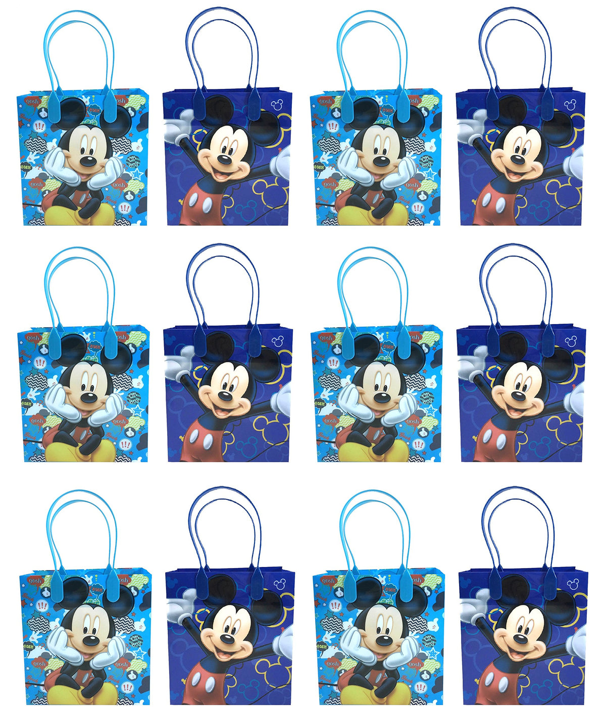 Disney Mickey Mouse Reusable Party Favor Goodie Small Gift Bags 12 (12 Bags)