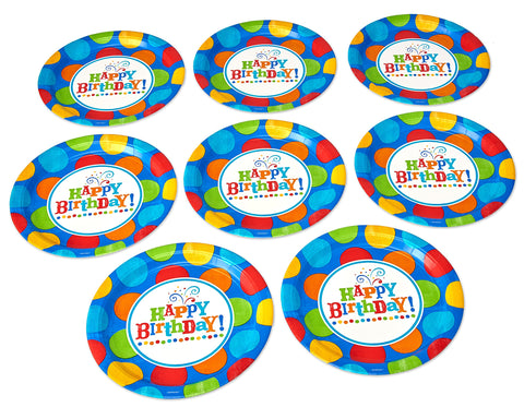 American Greetings Birthday Fever Fun Party Supplies, Round Paper Dinner Plates (8-Count)
