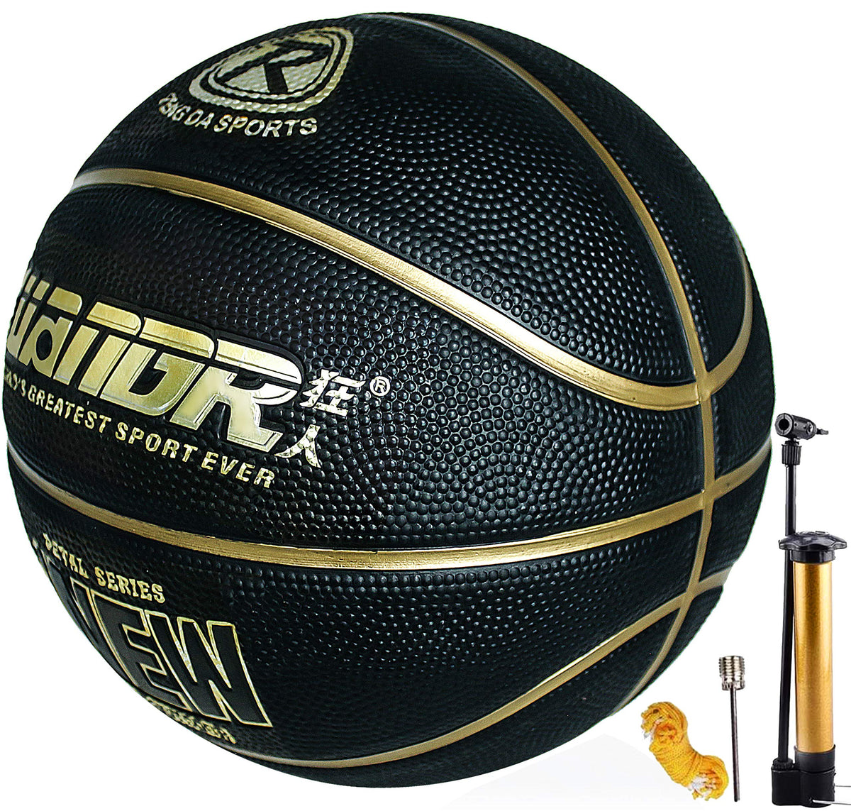 Senston Basketball Size 7 with Pump Indoor Outdoor Rubber Basketball for Kids & Mens, Street Basketball Ball