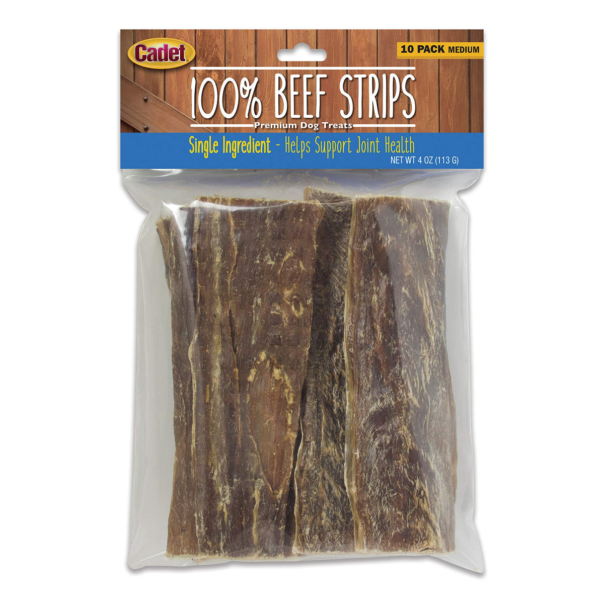 Cadet 100% Beef Sticks Dog Treats - Long-Lasting, Healthy & Natural Beef Esophagus Treats for Small & Large Dogs - Low Calorie & High Protein Dog Chews - Medium (10 Count)