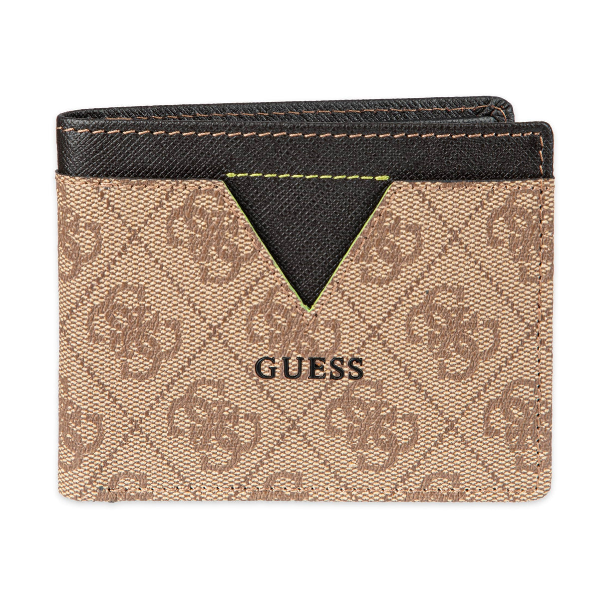 GUESS Men's Classic Bifold Wallet with Card Slots, Bill Compartment and Id Window, Brown Quattro G, One Size, Classic Bifold Wallet with Card Slots, Bill Compartment and Id Window