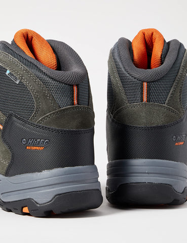 Hi-Tec Men's Banderra Ii Wp Wide High Rise Hiking Boots, Grey Charcoal Graphite Burnt Orange 51, 9 UK