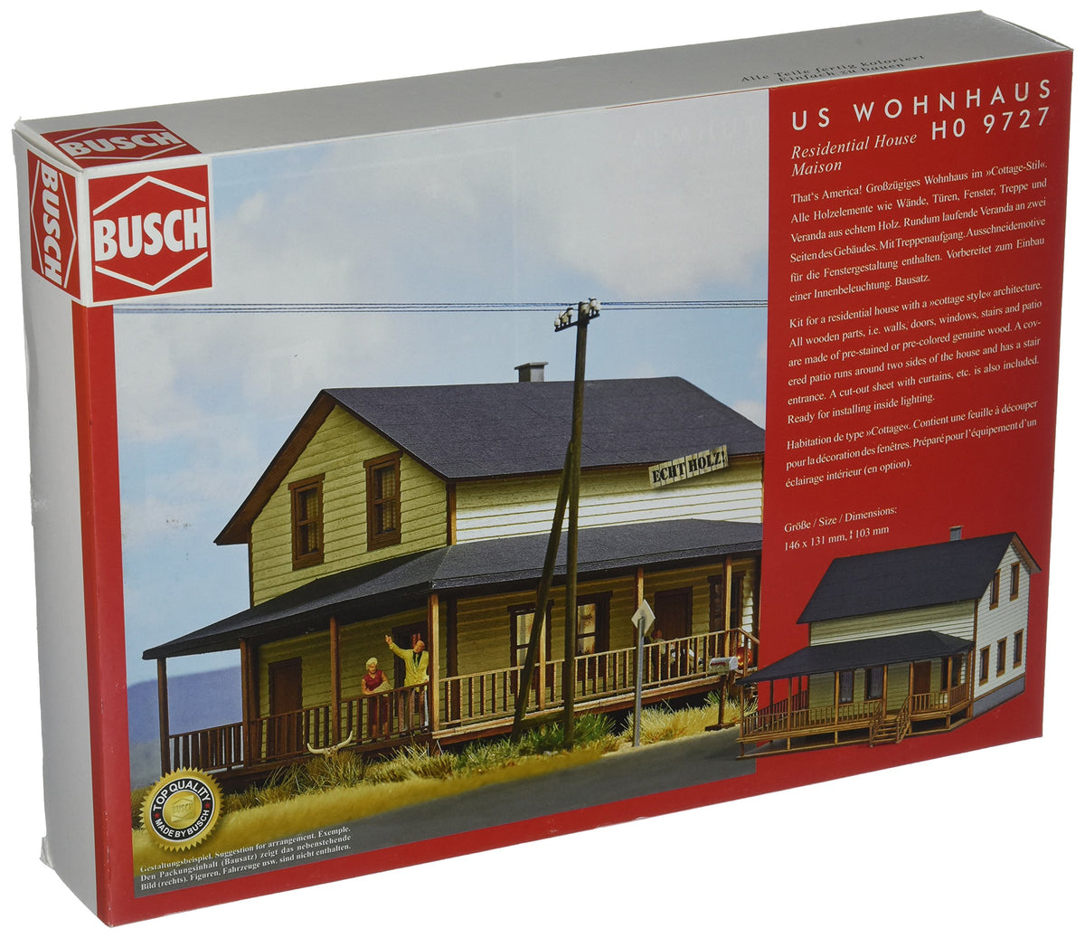 Busch 9727 Residential House HO Structure Scale Model Structure