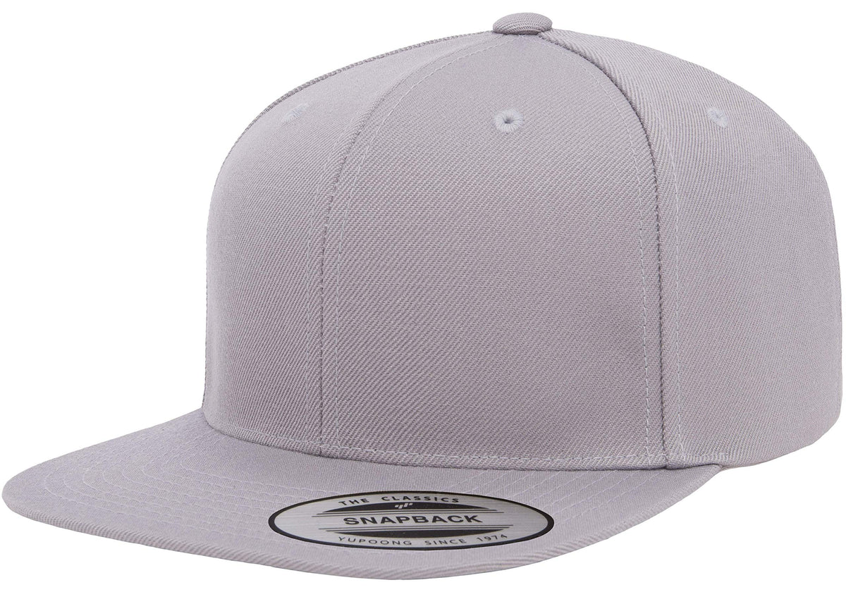 Flexfit Premium Snapback Cap Hat, Silver, One Size