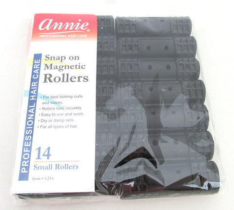 Annie Snap-On Magnetic Rollers Size S 14Ct Black