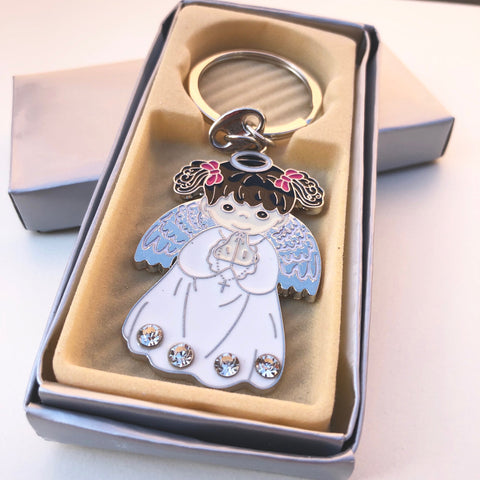 YRP 12 New White Angel Girl Keychain Baptism Party Favor