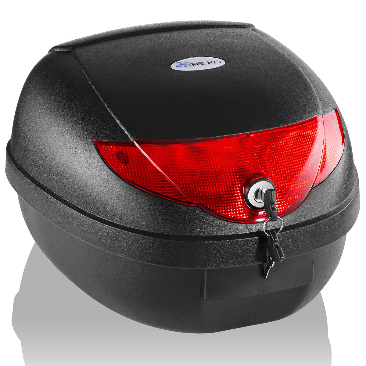TRESKO® Universal 24L Motorcycle Top Box Luggage Storage for Motorbike Moped Back Rear Box