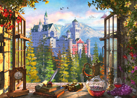 Schmidt Spiele 58386 Jigsaw Puzzle View of The Castle of The Fairytale (1000-Piece) Multi-Coloured
