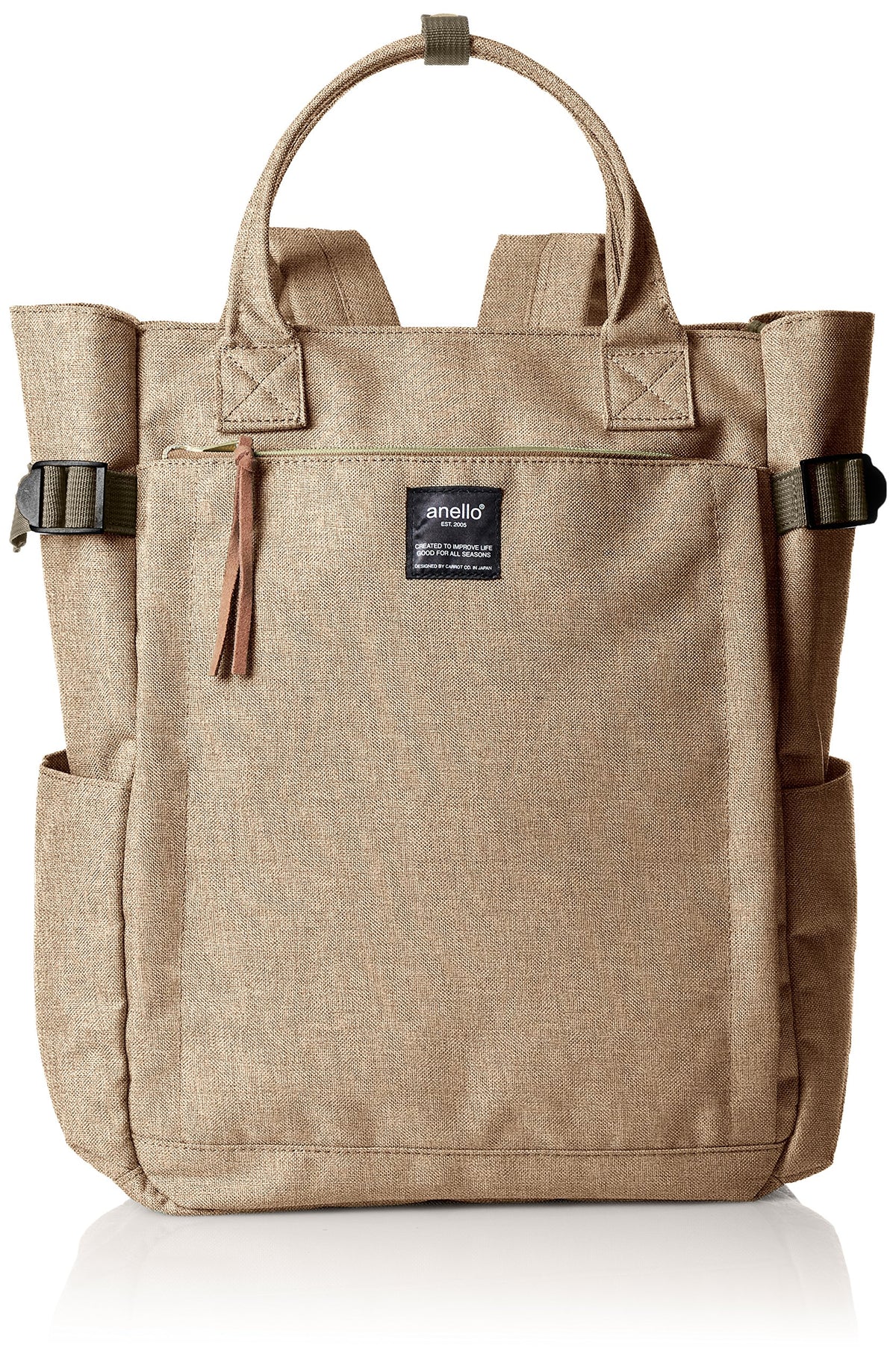 anello(???) Women's Regular 2-Way Tote Backpack, Beige, F