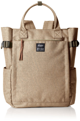 anello(???) Women's Regular 2-Way Tote Backpack, Beige, F