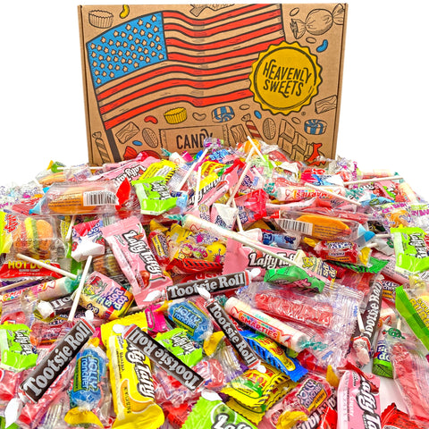 American Sweets Gift Box - 100+ Piece American Party Sweets Box - Birthday Party Candy, Pinata, Easter, Mothers Day, Laffy Taffy, Sweets Candy Hamper - Heavenly Sweets