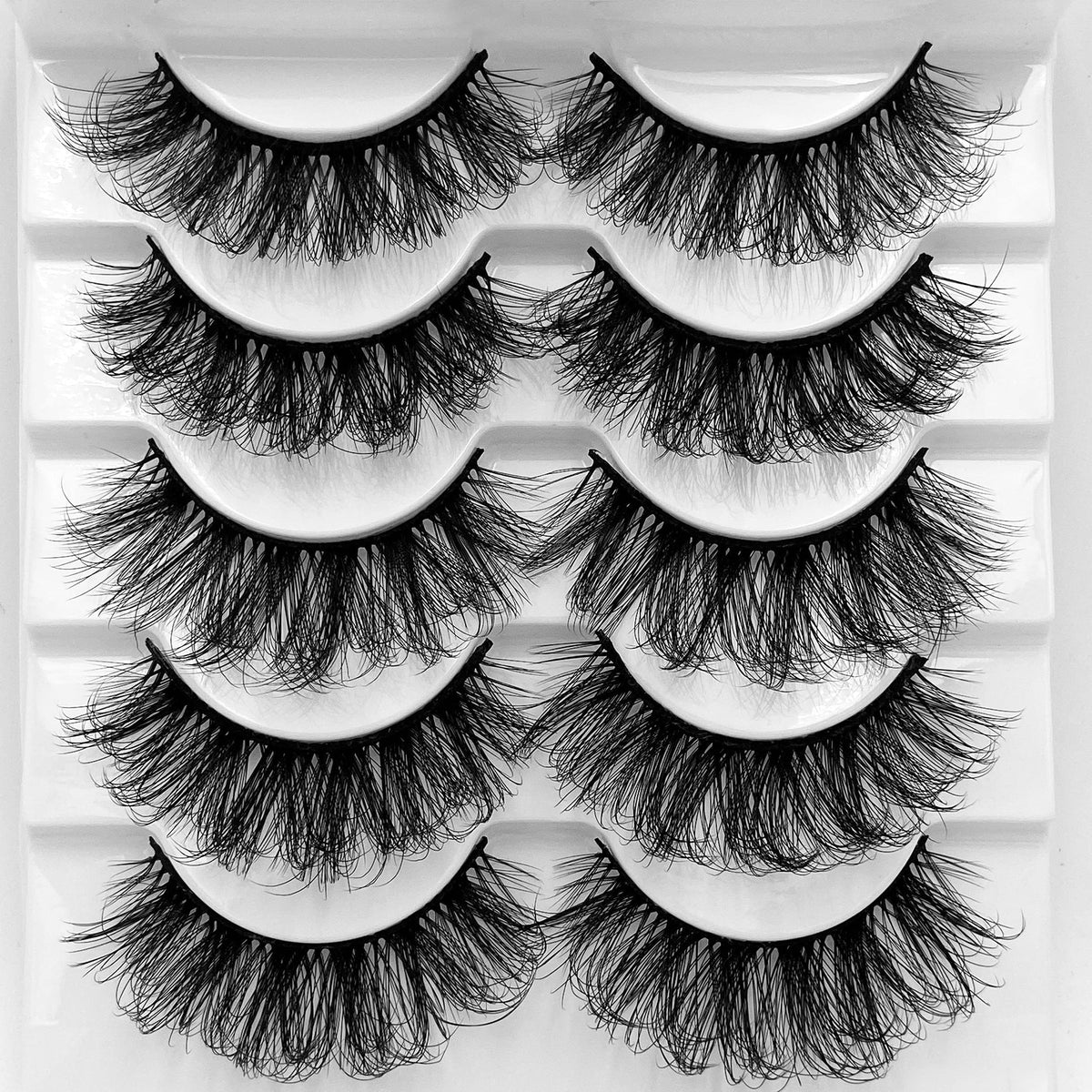Uzzi LashesÃƒÆ’Ã†â€™ÃƒÂ¢Ã¢â€šÂ¬Ã…Â¡ÃƒÆ’Ã¢â‚¬Å¡Ãƒâ€šÃ‚Â® | Faux Mink 5D,5 PAIR PACK | Premium Quality Handmade Fluffy Wispy Crossed False Eyelashes | Natural Volume Long Lashes |, Reusable Eyelashes Cruelty Free Lashes