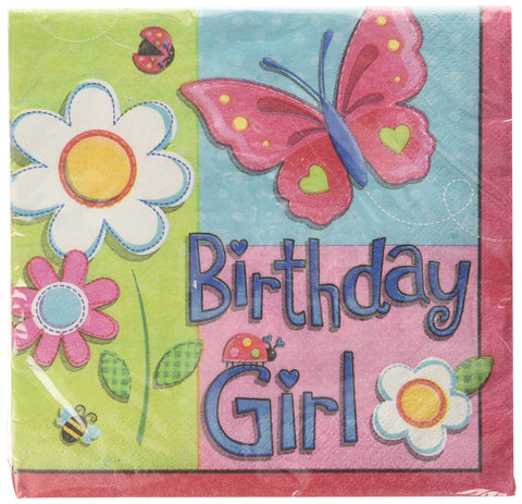 Amscan Garden Girl Birthday Luncheon Napkins (16 Per Package)