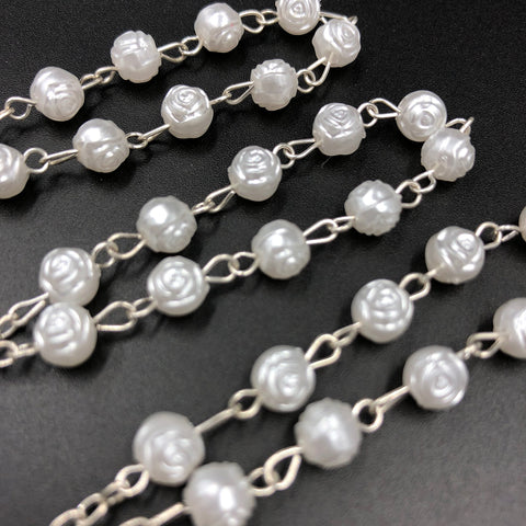24 Pcs White Mini Rosary baptism Favors with Angels for Boy and Girl Recuerdos de Bautizo Finger Rosaries Silver Plated