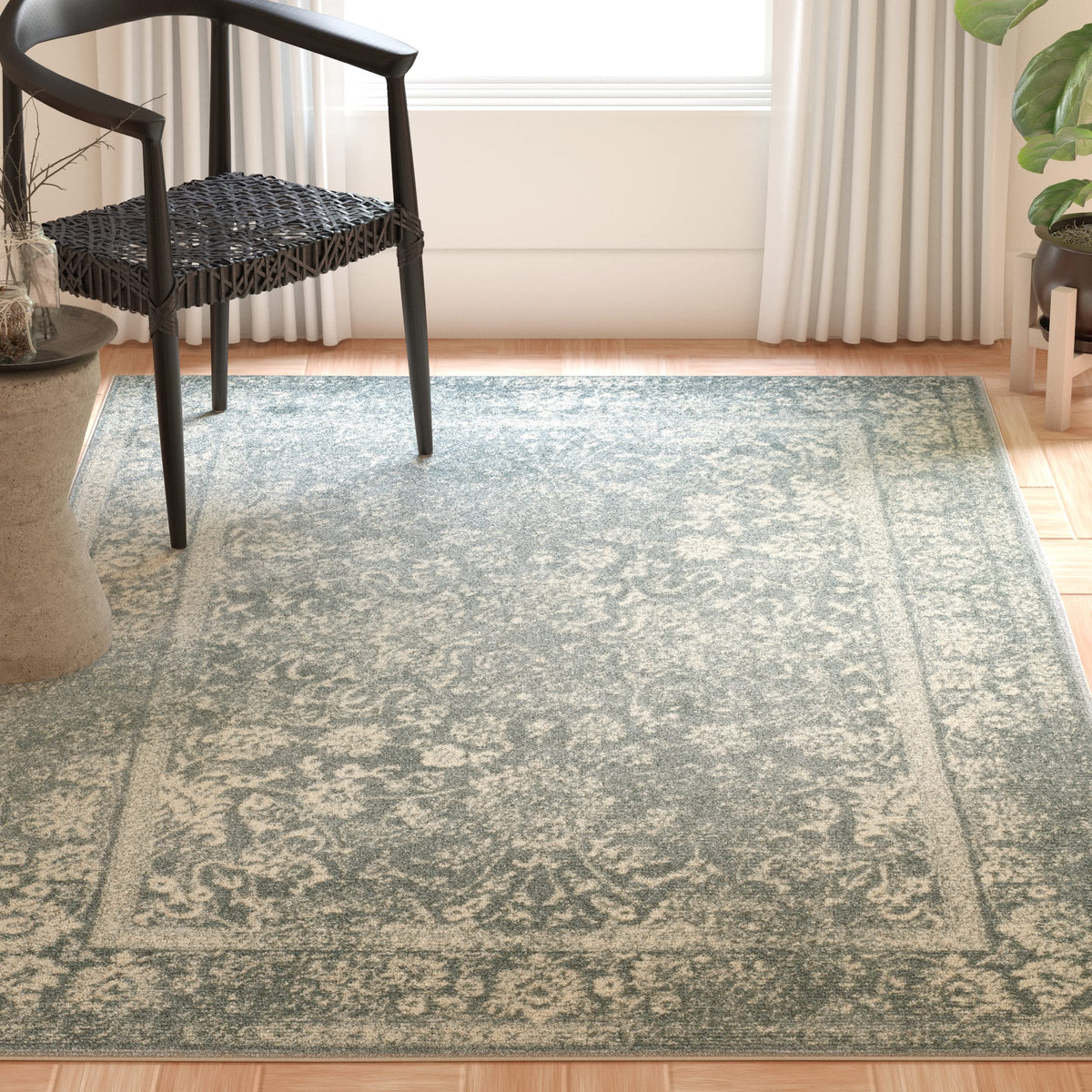 SAFAVIEH Adirondack Collection Accent Rug - 3' x 5', Slate & Ivory, Oriental Distressed Design, Non-Shedding & Easy Care, Ideal for High Traffic Areas in Entryway, Living Room, Bedroom (ADR109T)