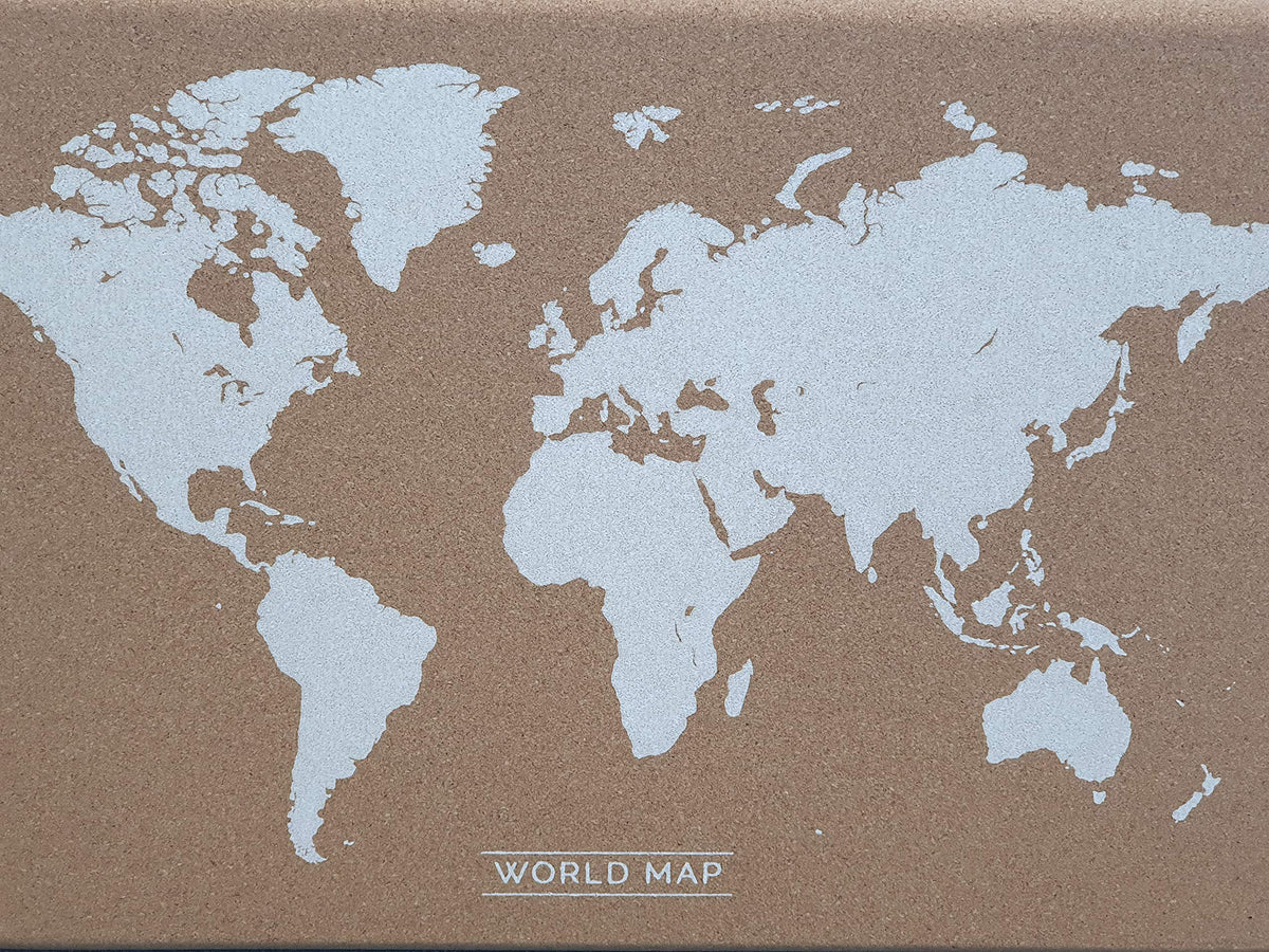 shine Cork PIN Notice Board Office MEMO School, Push PINS Board Classic Wood Natural Frame Board Size 400MM x 600MM with MAP