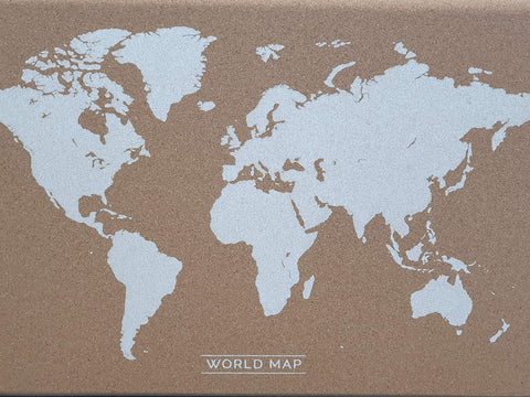 shine Cork PIN Notice Board Office MEMO School, Push PINS Board Classic Wood Natural Frame Board Size 400MM x 600MM with MAP