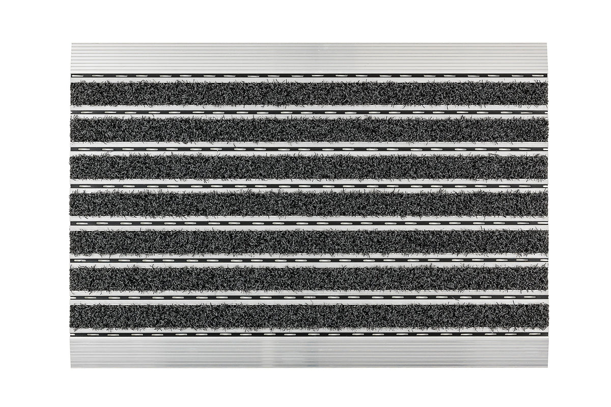 ASTRA Floor Mats - Anthracite - Aluminium Frame - Very Robust - Fine or Coarse Structure - Door Mat - Clean Run - 60 x 40 x 1 cm