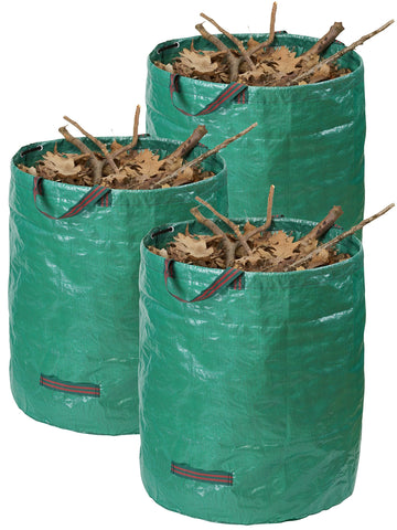 Meister 272 litre garden waste sacks, set of 3, self-standing, weather-resistant, sturdy garden washable sack for green waste, lawn/leaf bag made from durable polypropylene fabric (PP), 9961810