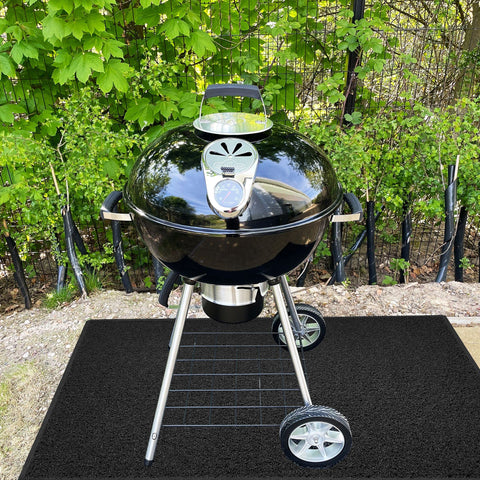 Nicoman Barbecue Grill Floor Protection Mat,Outdoor BBQ Matt, Fire Retardant, Protect Wooden Patio Deck Artificial Grass, Size 120x80cm (47?x31?), BLACK