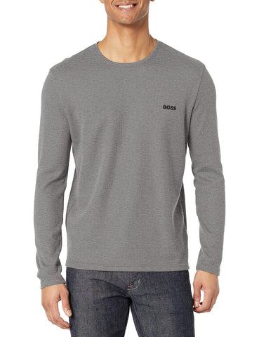 BOSS Men's Waffle Long Sleeve Shirt, high Rise Grey, L