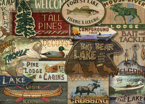 Rustic Lodge - Lodge Signs Puzzle - 1000 Pieces
