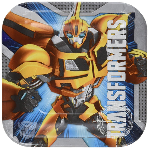 Amscan 541413 TransformersÃƒÆ’Ã‚Â¢ÃƒÂ¢Ã¢â€šÂ¬Ã…Â¾Ãƒâ€šÃ‚Â¢ 7" Square Plates, 8 pcs, Party Favor