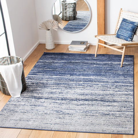 Safavieh Modern Ombre Rug for Living Room, Dining Room, Bedroom - Adirondack Collection, Short Pile, in Navy and Grey, 91 X 152 cm