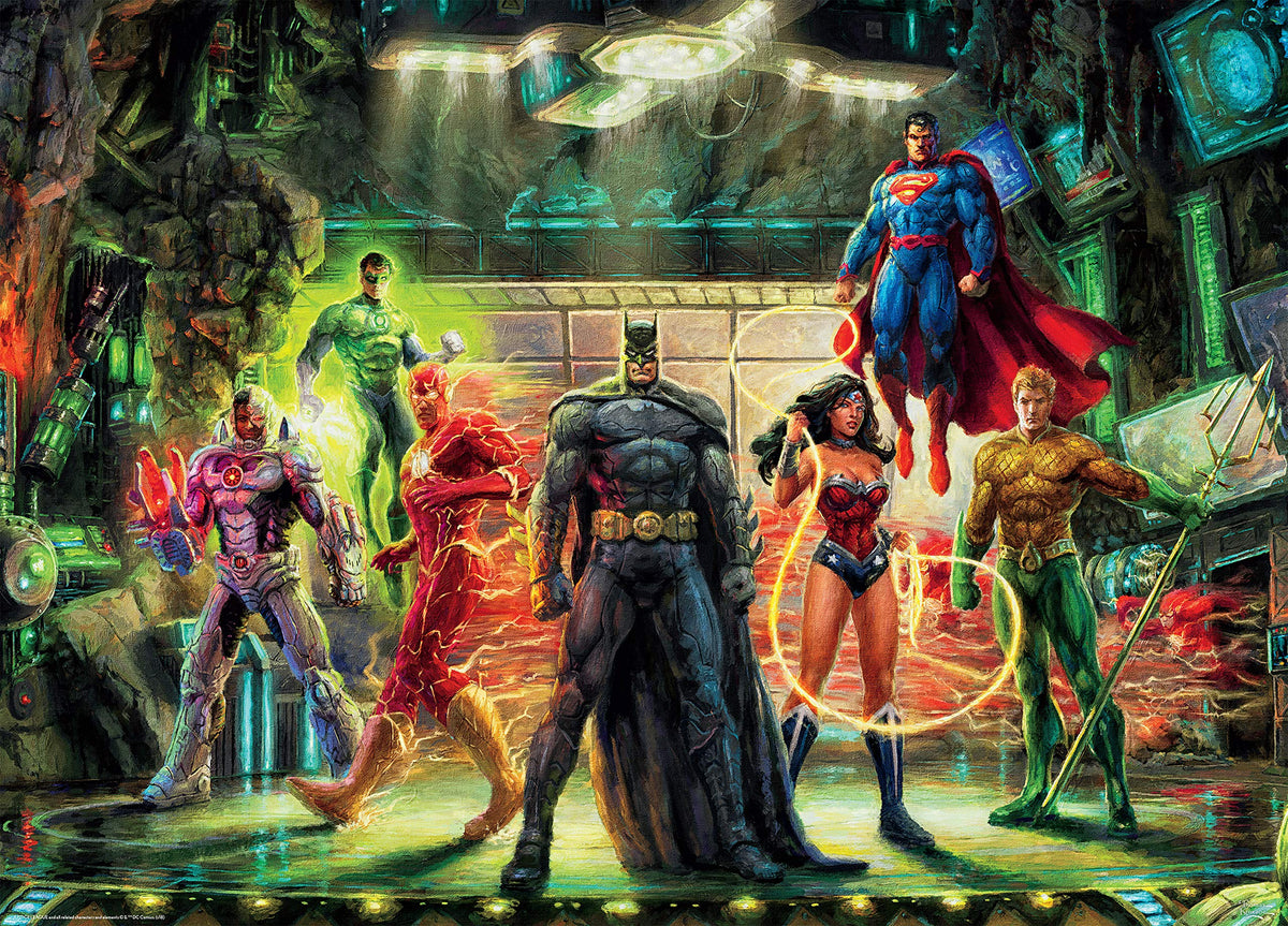 Ceaco - Thomas Kinkade - DC Comics - The Justice League - 1000 Piece Jigsaw Puzzle, 12 years + , 5"
