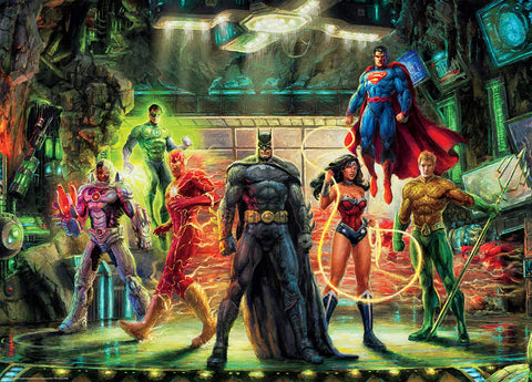 Ceaco - Thomas Kinkade - DC Comics - The Justice League - 1000 Piece Jigsaw Puzzle, 12 years + , 5"