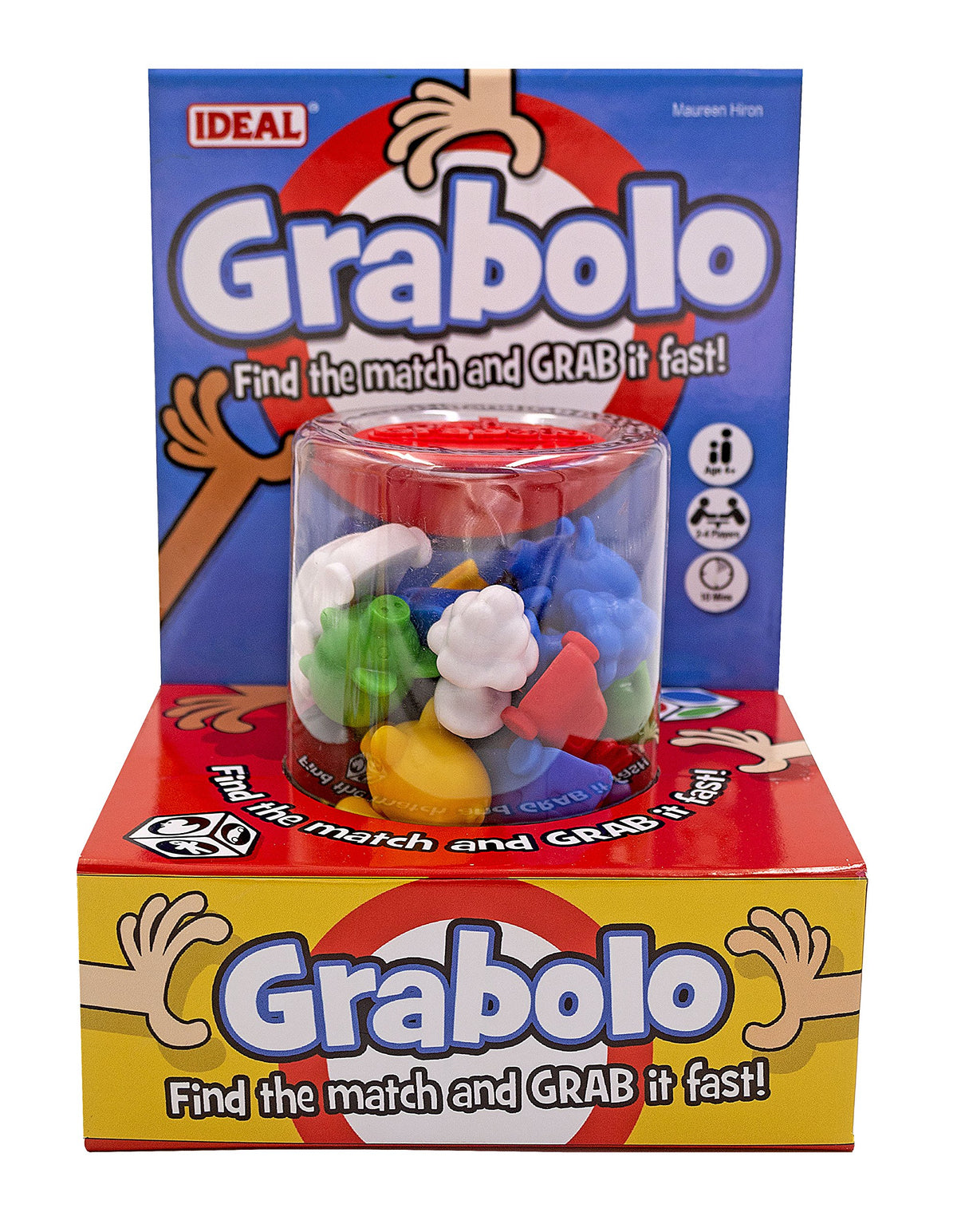 IDEAL | Grabolo: Find the match and grab it fast reaction game!| Quick play family game| For 3-6 Players | Ages 4+