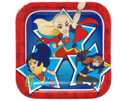American Greetings DC Super Hero Girls Paper Dessert Plates, 8-Count