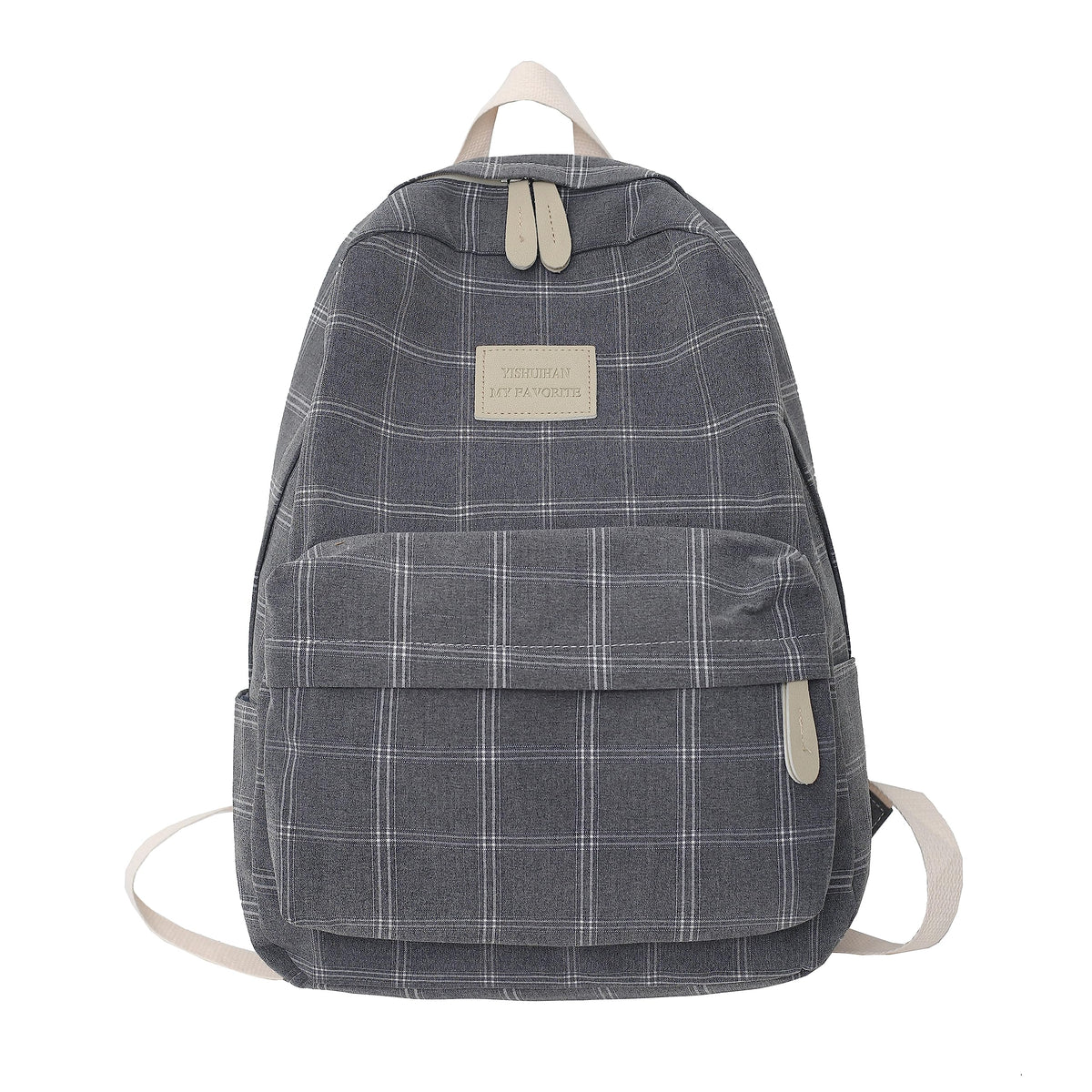 JHTPSLR Light Academia Aesthetic Backpack Plaid Preppy Backpack Teen Girls Book Bags Back to School Backpack Supplies (Grey)