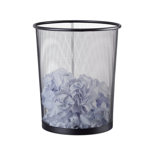 Relaxdays Metal Trash Can, Large Paper Bin for Office, 20L Dustbin, 30 cm Ã˜, Height 35 cm, Black