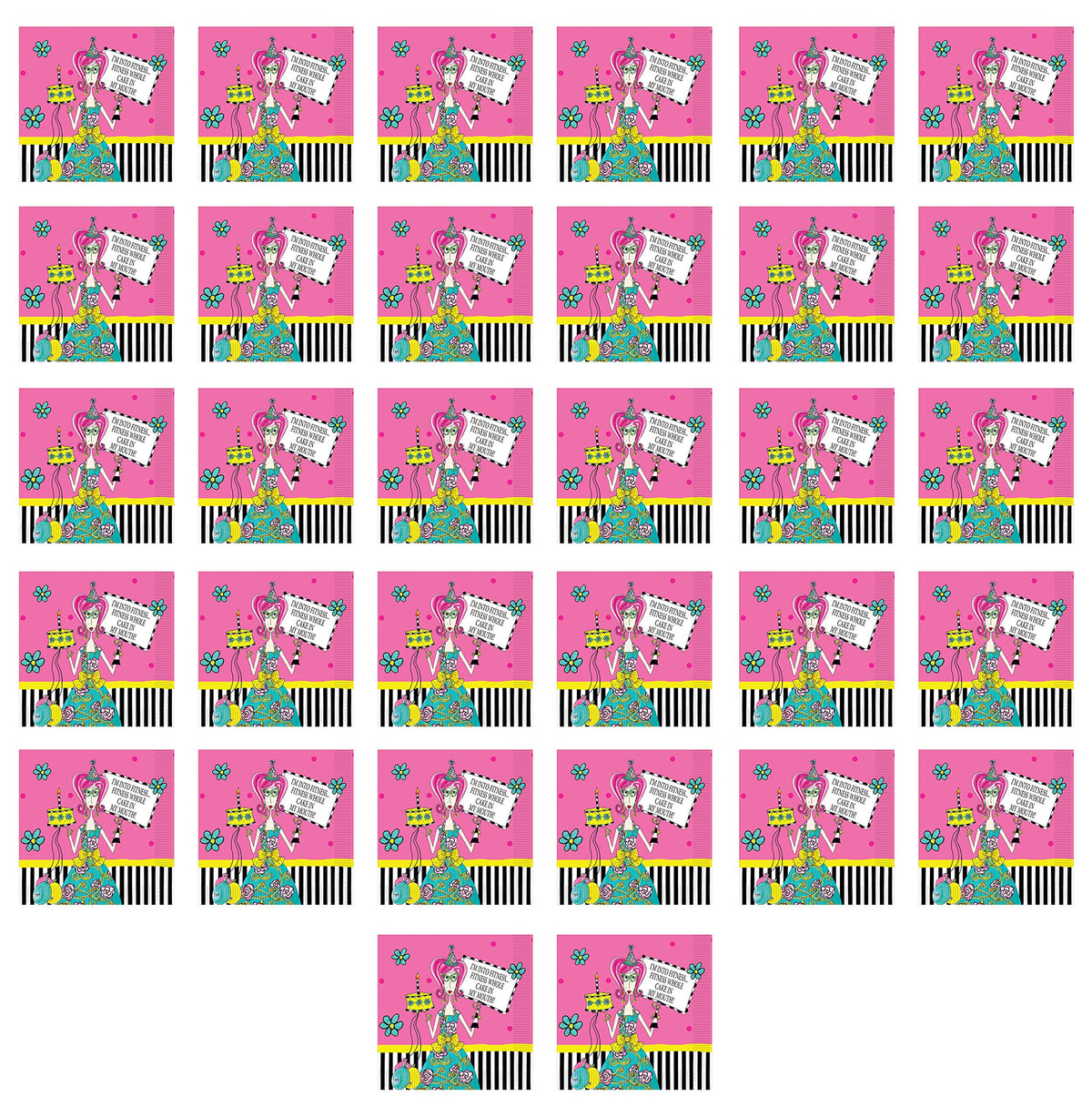 Beistle Dolly Mama's Adult Celebration Lunch Napkins 32 Piece Girls Night Out Party Supplies Birthday Decorations Tableware, 6.5" x 6.5", Multicolored