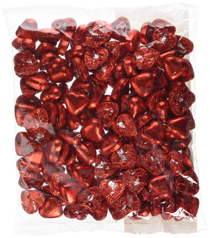 Red Foiled Milk Chocolate Caramel Creme Hearts - 1kg Bag