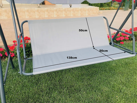 Replacement Swing Seat Cover Garden Swing Seat Cover Hammock Chair Garden Furniture Swing Chair Outdoor Garden Chair Covers Bench Cover (138cm x 50cm x 50 cm, Grey)