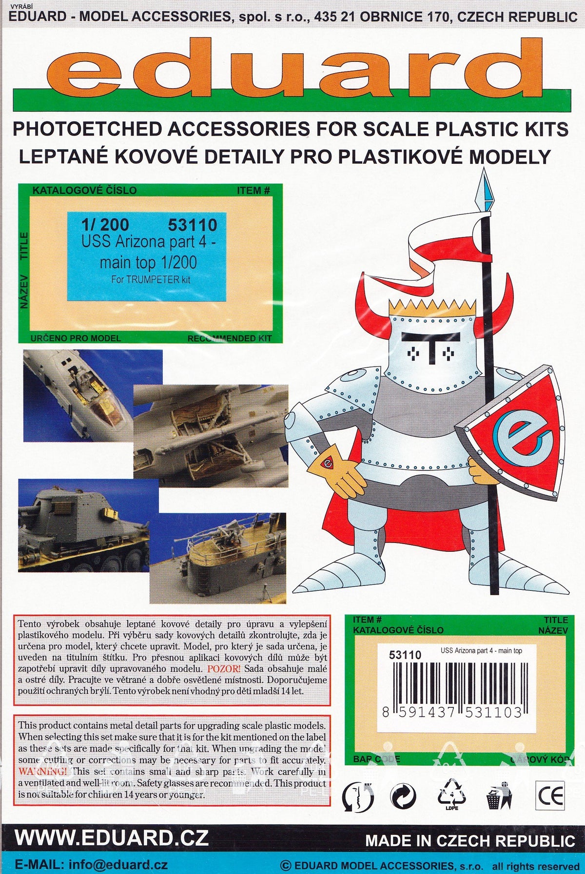 EDU53110 1:200 Eduard PE - USS Arizona Detail Set Part 4 - Main Top (for use with the Trumpeter kit) MODEL KIT ACCESSORY