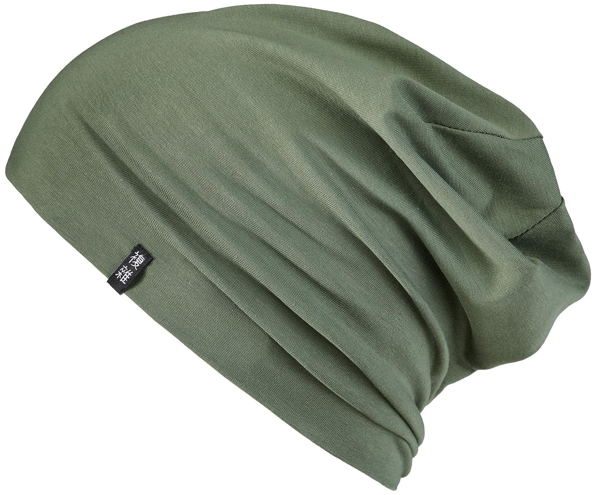 Enter the ComplexÂ® Light Jersey Beanie Hat, Women and Men, Cotton Slouch Beanie, Elastic, Olive, S/M