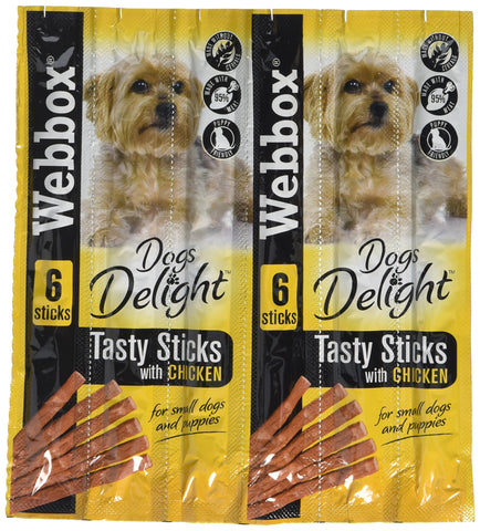 Webbox Delight Tasty Dog Sticks Chicken, 30 g, Pack of 12