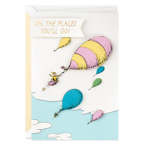 Hallmark Dr. Seuss Congratulations Card or Graduation Card (Oh, the Places You'll Go!) Signature Card