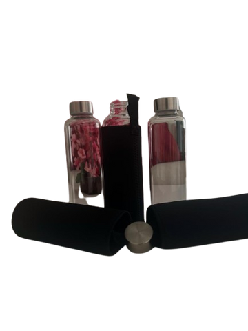 Generic Drinking Glass Bottle Black With Nylon Sleeve 550ml