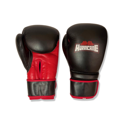 Hurricane - Professional Grade Boxing Gloves- Men & Women- Boxing , Kickboxing, Muay Thai - Black and Red- 12 oz and 14 oz- Faux Leather