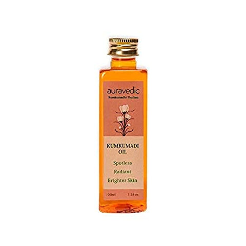 Auravedic Kumkumadi Oil Pure Saffron For Ultra Radiant Skin, 3.38 Fl Oz (100ml)
