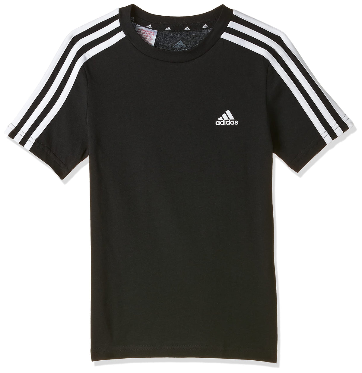 adidas Boys B 3s T Shirt, Black/White, 13 Years UK