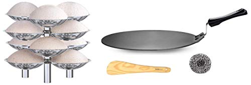 Hawkins - G10 Idli Stand for Pressure Cooker, 5-Liter, Silver & Hawkins - Q28 Futura Non-Stick Dosa Tava, 28 cm, Black