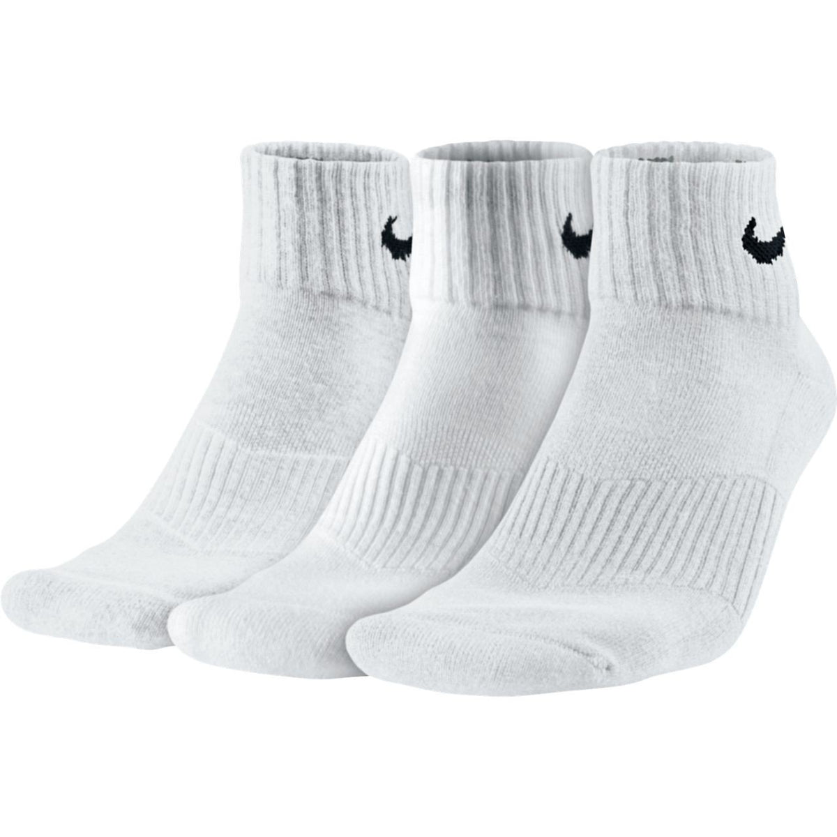 Nike Mens Cushion Quarter Socks (Pack of 3),White (Black / White),5-8 UK(38-42 EU)