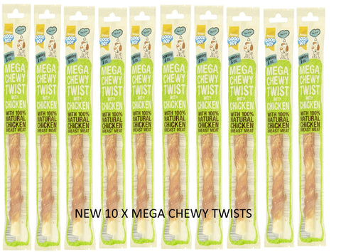 10 PACK GOODBOY PAWSLEY & CO MEGA CHEWY TWISTS WITH CHICKEN