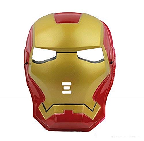 Superhero Plastic Masks Great Party Favor, Fun, Fiesta, Costume, Halloween- Free Size (Ironboy, Pack of 10)