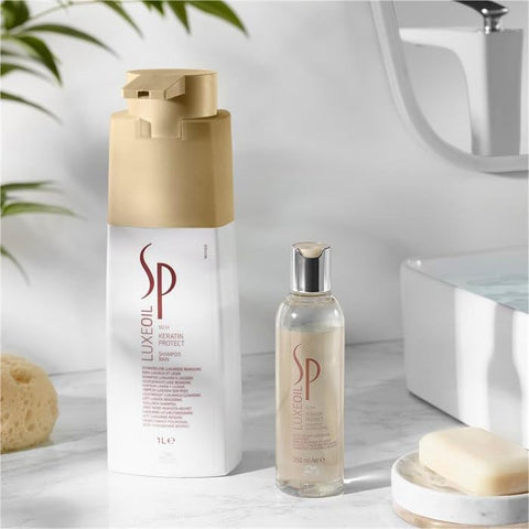 Wella SP Luxe Oil Keratin Protect Shampoo & Conditioning Cream 200ml - Professional Hair Care System for Luxurious Keratin Infusion